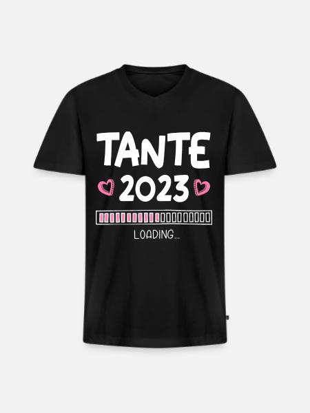 Tante 2023 Loading - Männer Premium Bio T-Shirt mit V-Ausschnitt - Schwarz