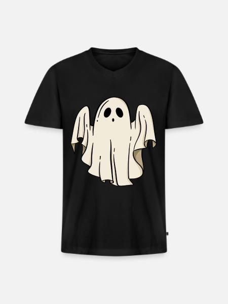Ghost Halloween - Men's Premium Organic T-shirt with V-neck - black