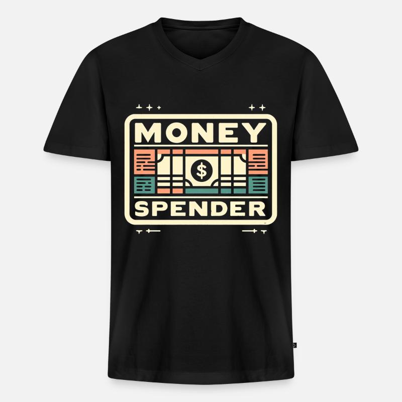Money Spender 6 - Männer Premium Bio T-Shirt mit V-Ausschnitt - Schwarz