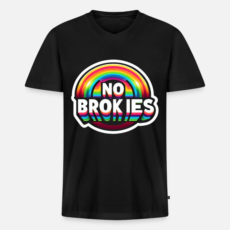 No Brokies 6 - Männer Premium Bio T-Shirt mit V-Ausschnitt - Schwarz