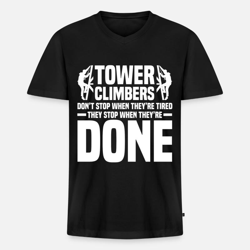 Industrieklettern - Männer Premium Bio T-Shirt mit V-Ausschnitt - Schwarz