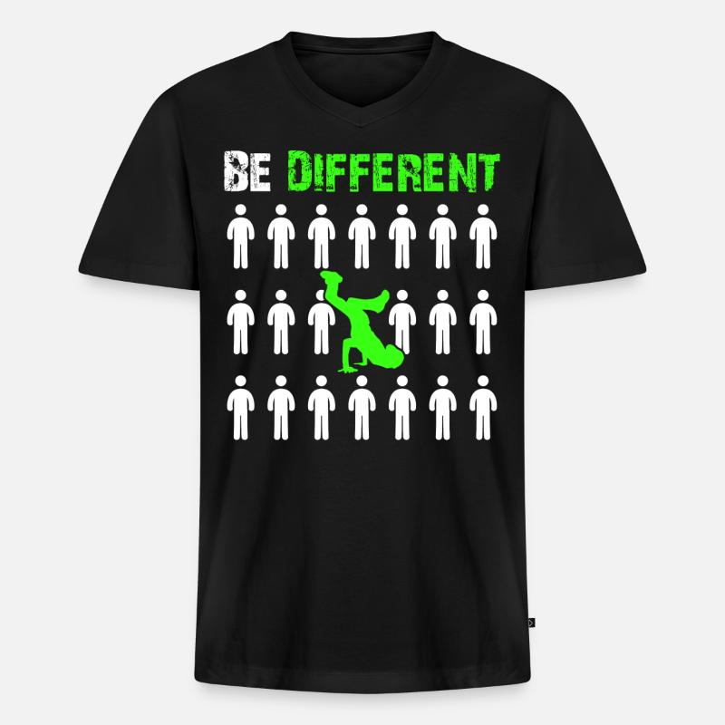 Breakdance - Männer Premium Bio T-Shirt mit V-Ausschnitt - Schwarz