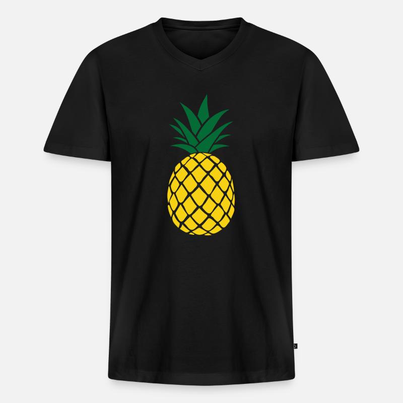 Ananas Ananas - Männer Premium Bio T-Shirt mit V-Ausschnitt - Schwarz