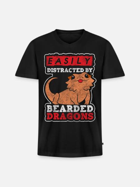 Lizard Lizard Lizard Lizard - Men's Premium Organic T-shirt with V-neck - black