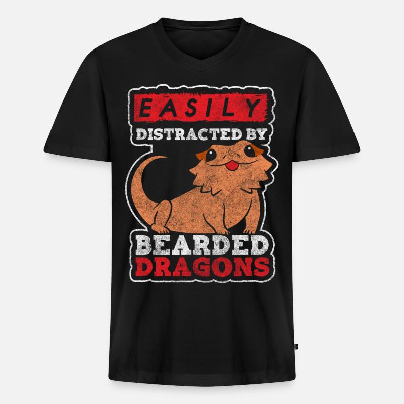 Lizard Lizard Lizard Lizard - Men's Premium Organic T-shirt with V-neck - black