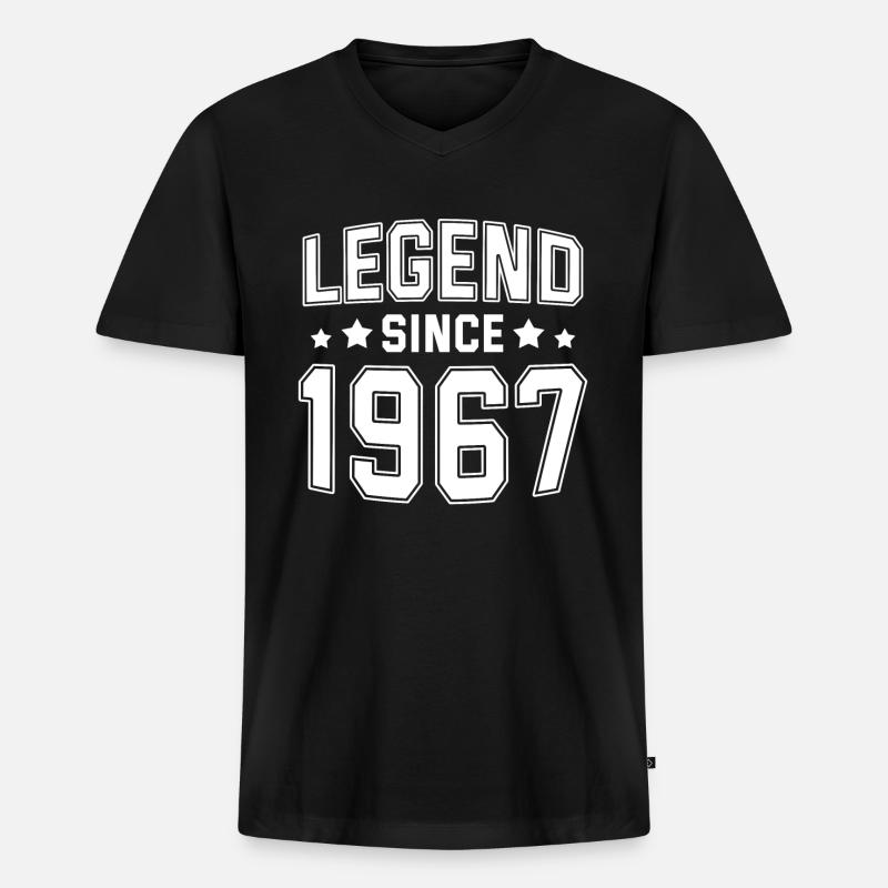 Legende seit 1967 - Männer Premium Bio T-Shirt mit V-Ausschnitt - Schwarz