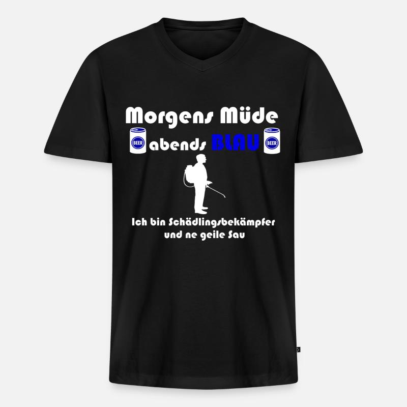 Schädlingsbekämpfer Kammerjäger Geschenk Lustig - Männer Premium Bio T-Shirt mit V-Ausschnitt - Schwarz