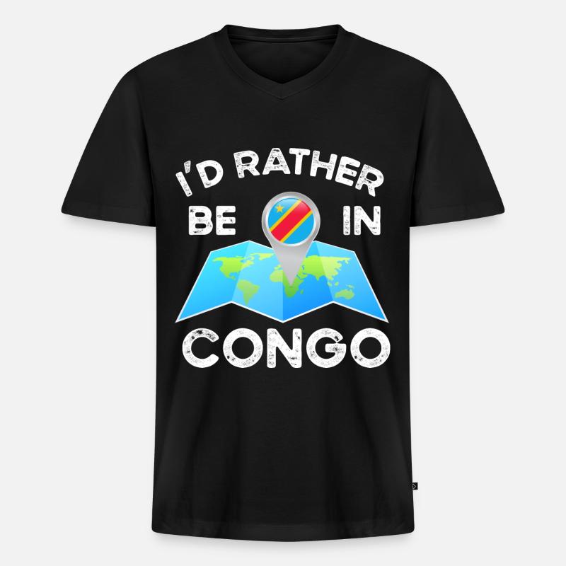 Kongo - Männer Premium Bio T-Shirt mit V-Ausschnitt - Schwarz