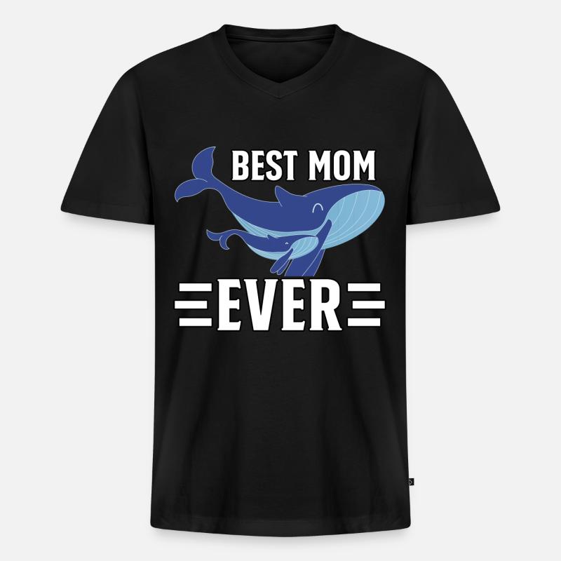 Die beste Mutter aller Zeiten - Männer Premium Bio T-Shirt mit V-Ausschnitt - Schwarz