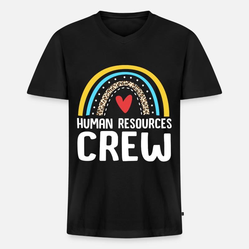 HR Manager - Männer Premium Bio T-Shirt mit V-Ausschnitt - Schwarz