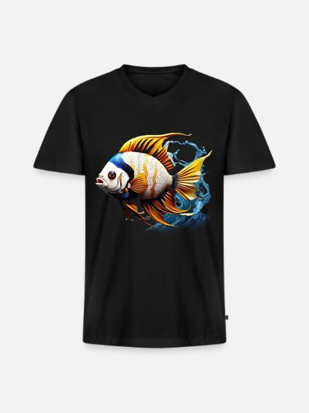 Angelfish - Men's Premium Organic T-shirt with V-neck - black