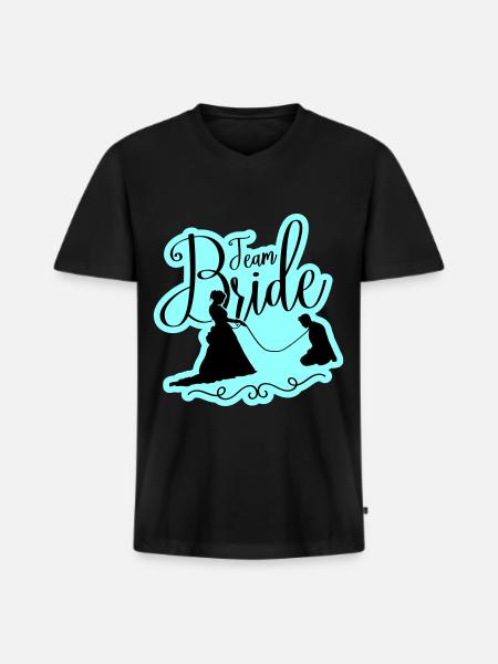 Team Bride Wedding Hen - Men's Premium Organic T-shirt with V-neck - black