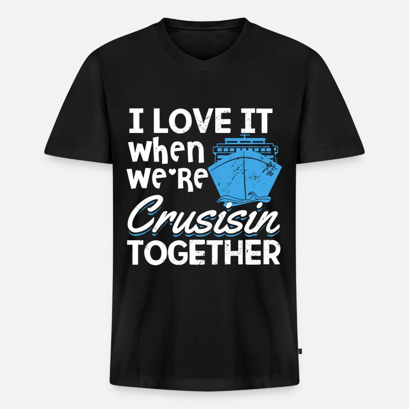 Kreuzfahrt - Männer Premium Bio T-Shirt mit V-Ausschnitt - Schwarz