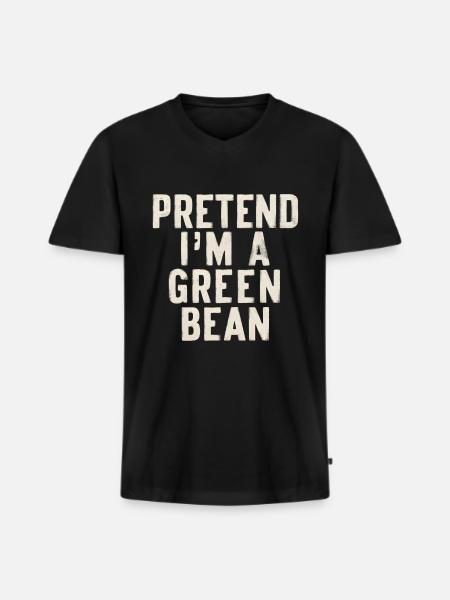 Grüne Bohnen - Männer Premium Bio T-Shirt mit V-Ausschnitt - Schwarz