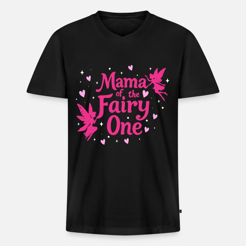Mama der Fee Eins - Männer Premium Bio T-Shirt mit V-Ausschnitt - Schwarz