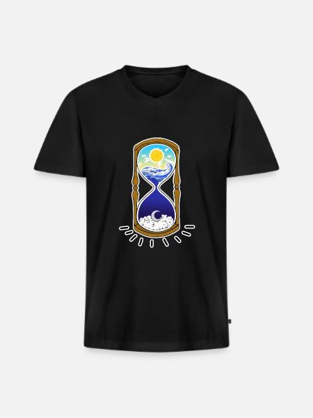 "TIME" - time - Men's Premium Organic T-shirt with V-neck - black