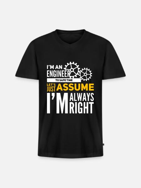 engineer - Men's Premium Organic T-shirt with V-neck - black