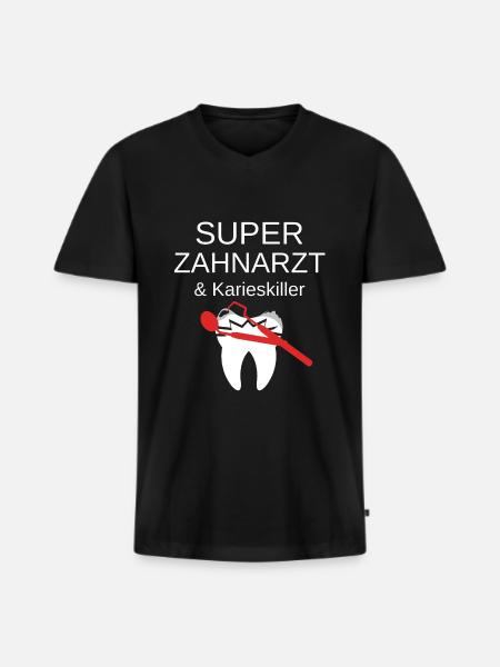 Zahnarzt - Männer Premium Bio T-Shirt mit V-Ausschnitt - Schwarz