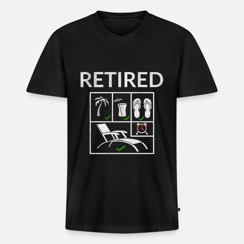 Ruhestand - Männer Premium Bio T-Shirt mit V-Ausschnitt - Schwarz