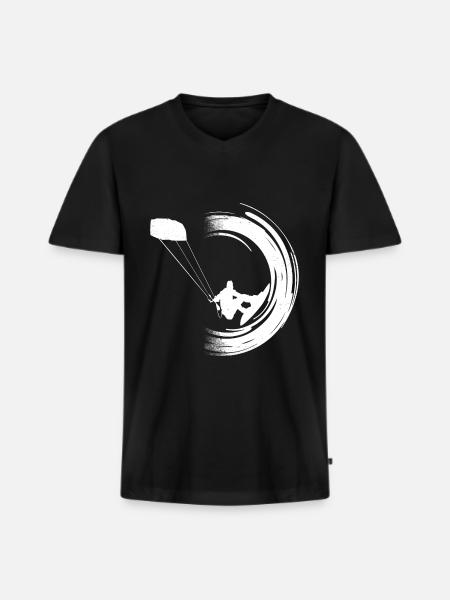 Kitesurfing gift idea kiteboarding windsurfing - Men's Premium Organic T-shirt with V-neck - black