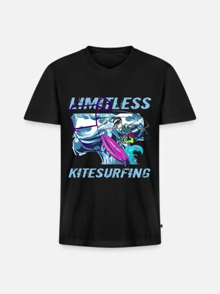 kitesurfing - Men's Premium Organic T-shirt with V-neck - black