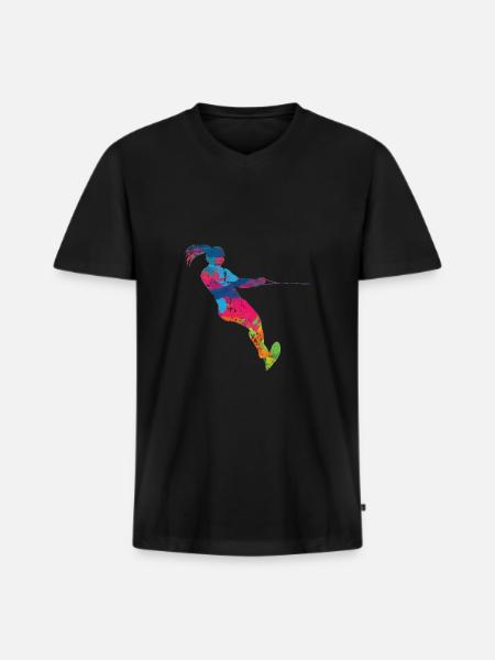 Wakeboard Waterski Wakeboarding - Men's Premium Organic T-shirt with V-neck - black