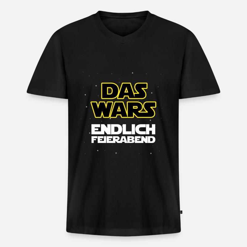 Das wars, endlich Feierabend - Männer Premium Bio T-Shirt mit V-Ausschnitt - Schwarz