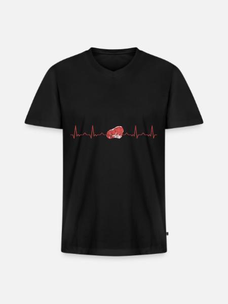 Boucherie - T-shirt encolure en V Premium bio Homme - noir