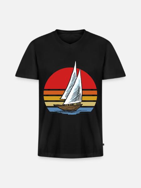 sailing - Men's Premium Organic T-shirt with V-neck - black