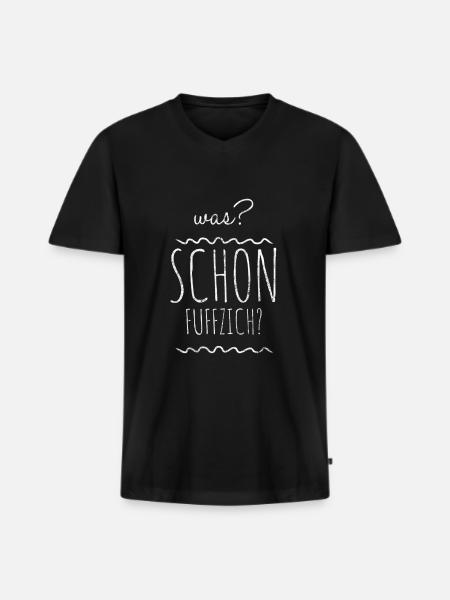 Was? Schon Fuffzich? - Männer Premium Bio T-Shirt mit V-Ausschnitt - Schwarz