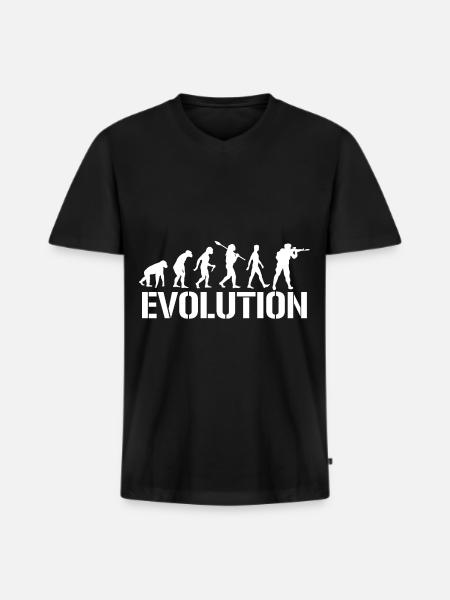 Military - Men's Premium Organic T-shirt with V-neck - black