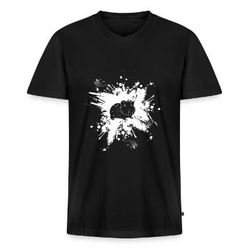 Meerschweinchen Haustiere Meerschwein - Männer Premium Bio T-Shirt mit V-Ausschnitt - Schwarz - Vorne - Nico (187cm)