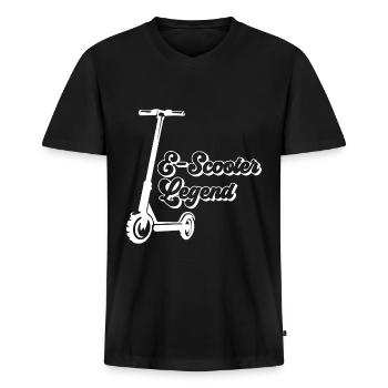 Escooter Legend Elektro Roller E-Roller - Männer Premium Bio T-Shirt mit V-Ausschnitt - Schwarz - Vorne - Nico (187cm)