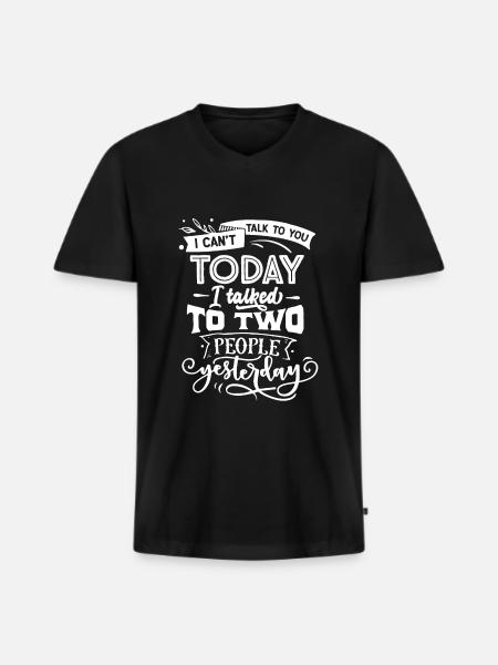 Antisocial - Two people yesterday - neg - Men's Premium Organic T-shirt with V-neck - black