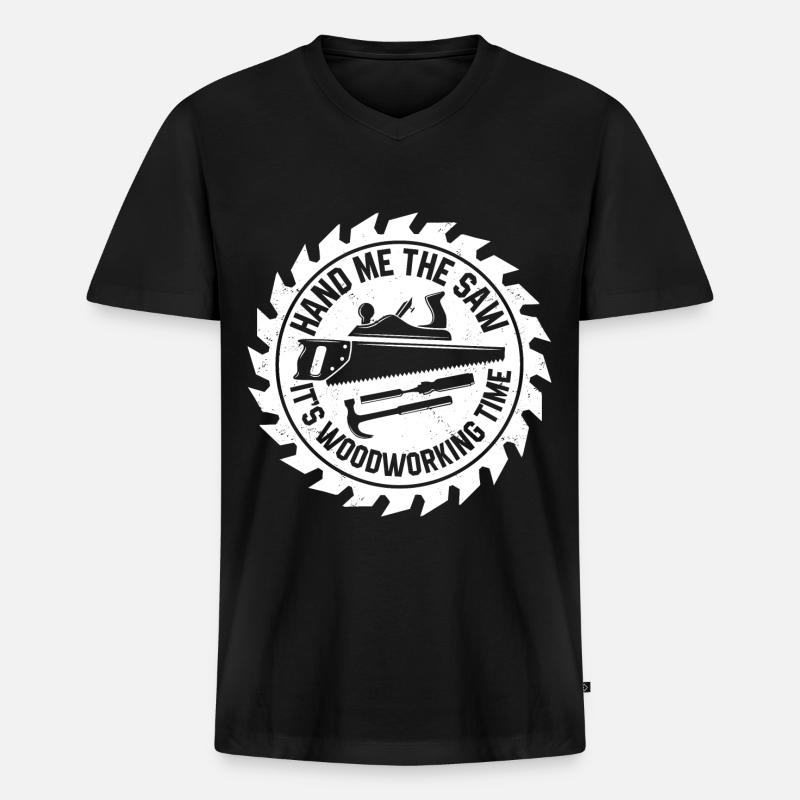 Handwerker - Männer Premium Bio T-Shirt mit V-Ausschnitt - Schwarz