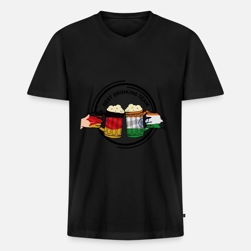 Bierfreunde Indien Geschenk - Männer Premium Bio T-Shirt mit V-Ausschnitt - Schwarz