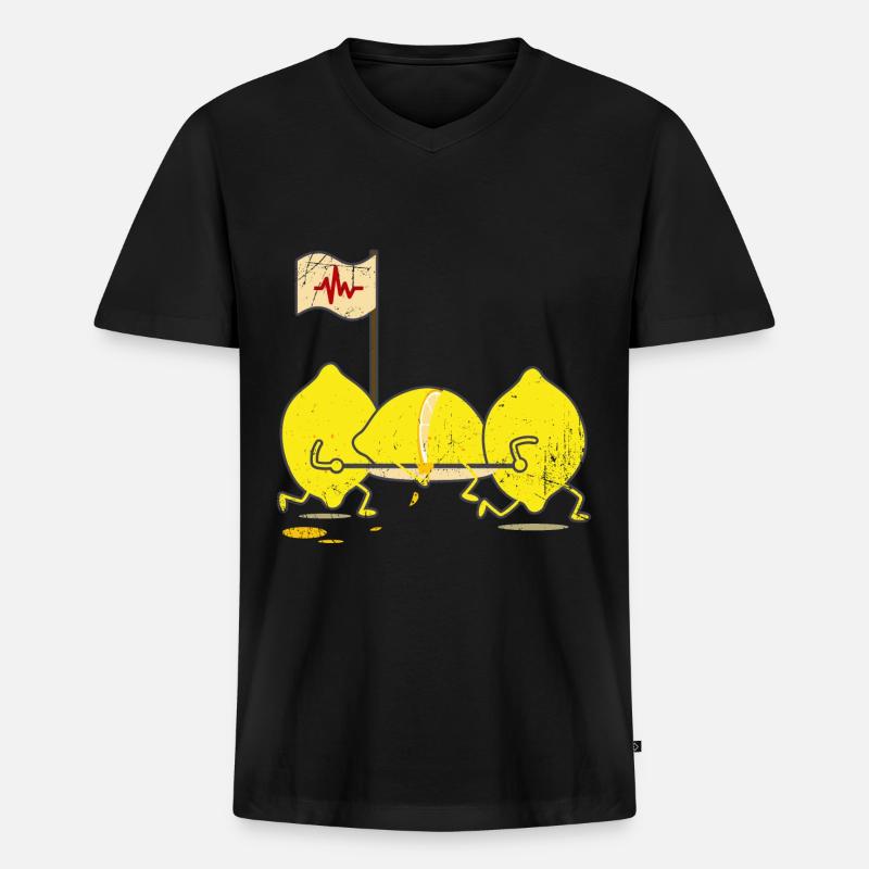 Limonade - Männer Premium Bio T-Shirt mit V-Ausschnitt - Schwarz