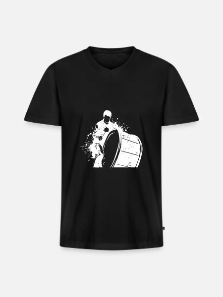 Groot idee van de het concertgift van het trommelorkest - Mannen Premium Bio T-shirt met V-hals - zwart