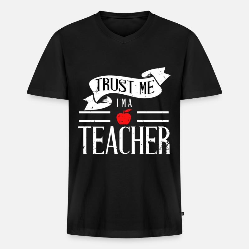 Lehrerin Ausbildung Lehrer Schule Ferien Beruf - Männer Premium Bio T-Shirt mit V-Ausschnitt - Schwarz