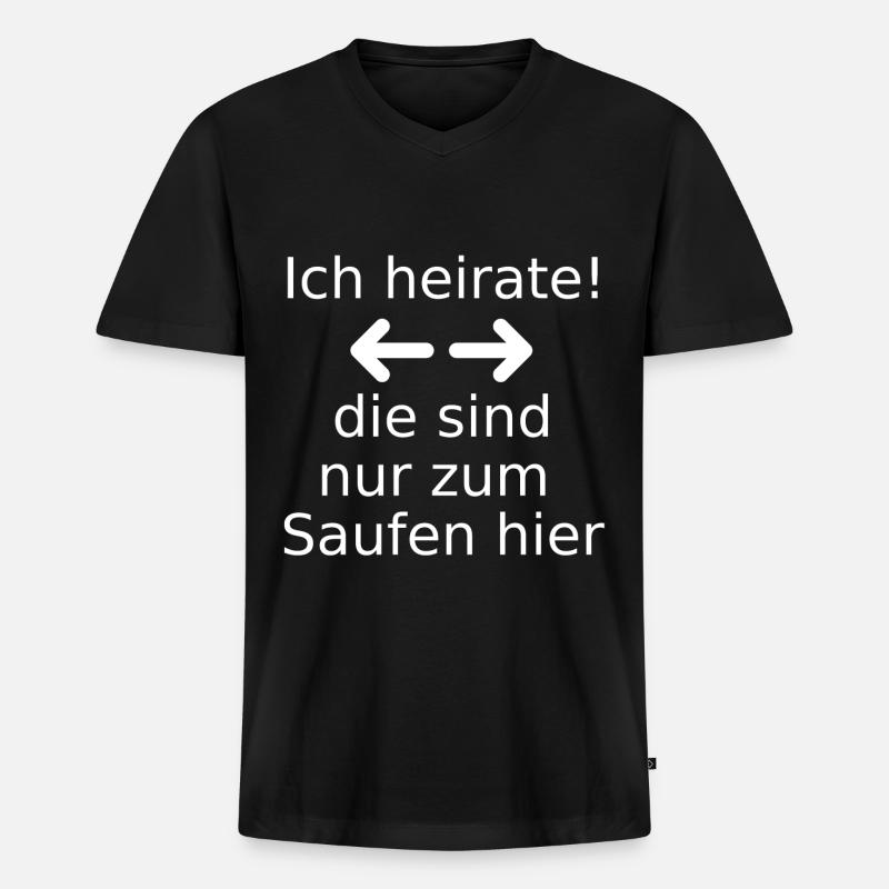Ich heirate Männer - Männer Premium Bio T-Shirt mit V-Ausschnitt - Schwarz