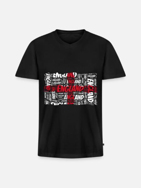England - Männer Premium Bio T-Shirt mit V-Ausschnitt - Schwarz