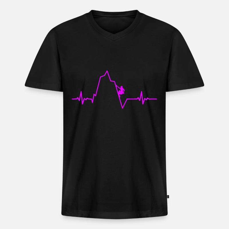 Klettern Kletterer - Männer Premium Bio T-Shirt mit V-Ausschnitt - Schwarz