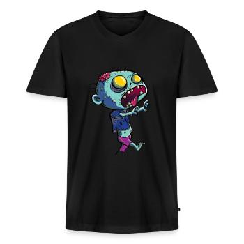 zombie - Men's Premium Organic T-shirt with V-neck - black - Front - Nico (187cm)
