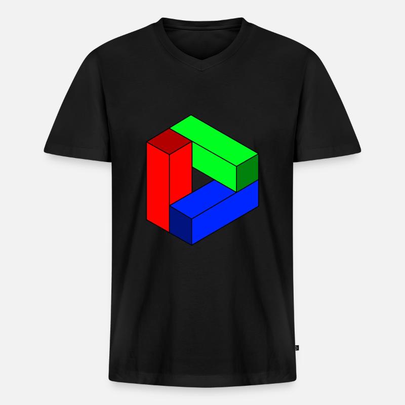 Illusion - Männer Premium Bio T-Shirt mit V-Ausschnitt - Schwarz