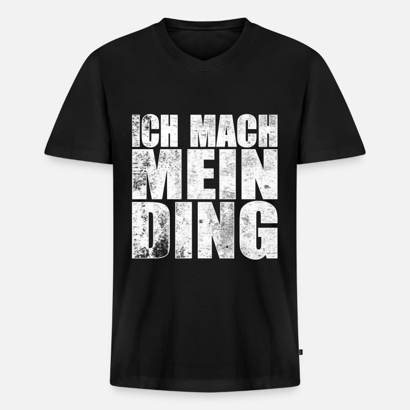 Ich mach mein Ding - Männer Premium Bio T-Shirt mit V-Ausschnitt - Schwarz