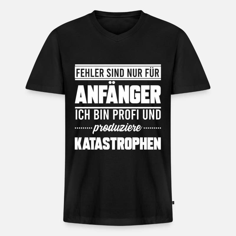 ANFÄNGER KATASTROPHEN, GESCHENK - Männer Premium Bio T-Shirt mit V-Ausschnitt - Schwarz