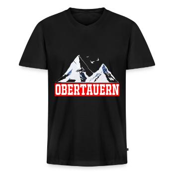 Obertauern ski Skifahren Skiurlaub Wintersport - Männer Premium Bio T-Shirt mit V-Ausschnitt - Schwarz - Vorne - Nico (187cm)