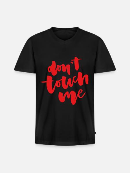 Don't touch me - Men's Premium Organic T-shirt with V-neck - black