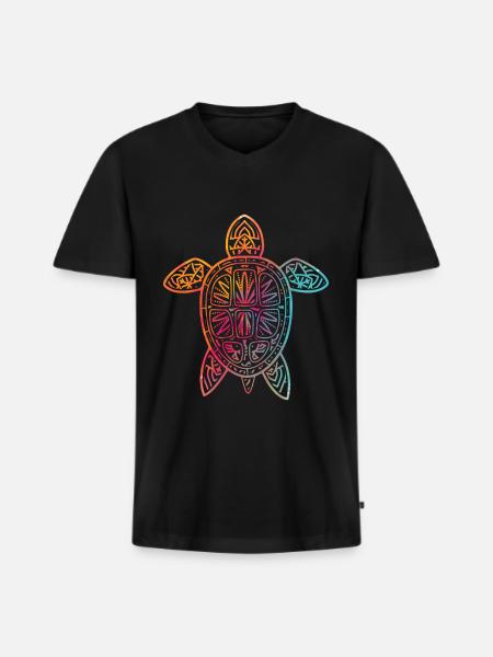 Überspringen Sie eine StrohschildkröteTShirt - Männer Premium Bio T-Shirt mit V-Ausschnitt - Schwarz