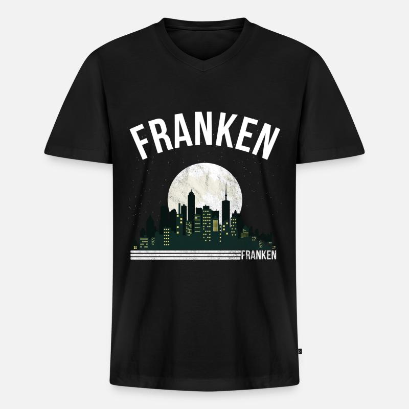 Franken - Männer Premium Bio T-Shirt mit V-Ausschnitt - Schwarz